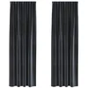 Image de vidaXL Rideaux occultants 2 pcs Gris foncé 140 x 245 cm Velours, Rideaux occultants élégants, en Velours Chic, pour Chambre, Salon et décoration intérieure