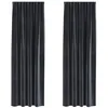 Image de vidaXL Rideaux occultants 2 pcs Gris foncé 140 x 260 cm Velours, Rideaux occultants élégants, en Velours Chic, pour Chambre, Salon et décoration intérieure