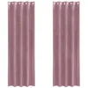 Image de vidaXL Rideaux occultants 2 pcs Rose foncé 140 x 260 cm Velours, Rideaux occultants élégants, en Velours Chic, pour Chambre, Salon et décoration intérieure