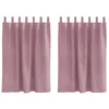 Image de vidaXL Rideaux Roses foncés à onglets 140 x 140 cm Rideaux filtrants de lumière pour Salon ou Chambre Polyester Semi-Opaque décoratifs