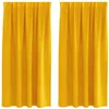 Image de vidaXL Rideaux occultants 2 pcs Jaune Moutarde 140 x 175 cm Velours, Rideaux occultants élégants, en Velours Chic, pour Chambre, Salon et décoration intérieure
