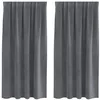 Image de vidaXL Rideaux occultants 2 pcs Gris Clair 140 x 175 cm Velours, Rideaux occultants élégants, en Velours Chic, pour Chambre, Salon et décoration intérieure