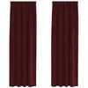 Image de vidaXL Rideaux occultants 2 pcs Bordeaux 140 x 225 cm Velours, Rideaux occultants élégants, en Velours Chic, pour Chambre, Salon et décoration intérieure