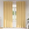 Image de vidaXL Rideaux occultants avec anneaux 2 pcs Beige 225 x 140 cm