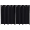 Image de vidaXL Rideaux occultants avec Anneaux 2 pcs Noir 140 x 140 cm, Rideaux Modernes pour Le Salon, occultants, draps légers, en Polyester, pour Plus d'intimité