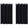 Image de vidaXL Rideaux occultants avec Anneaux 2 pcs Noir 175 x 140 cm, Rideaux Modernes pour Le Salon, occultants, draps légers, en Polyester, pour Plus d'intimité