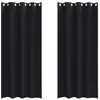 Image de vidaXL Rideaux occultants avec Anneaux 2 pcs Noir 225 x 140 cm, Rideaux de Salon, Rideaux occultants Modernes, traitant la lumière, Options manuelles pour Plus d'intimité