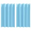 Image de vidaXL Rideaux occultants avec Anneaux 2 pcs Bleu Clair 175 x 140 cm, Rideaux Modernes pour Le Salon, occultants, draps légers, en Polyester, pour Plus d'intimité