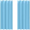 Image de vidaXL Rideaux occultants avec Anneaux 2 pcs Bleu Clair 225 x 140 cm, Rideaux Modernes pour Le Salon, occultants, draps légers, en Polyester, pour Plus d'intimité