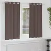 Image de vidaXL Rideaux occultants avec anneaux 2 pcs Marron foncé 175 x 140 cm