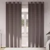Image de vidaXL Rideaux occultants avec anneaux 2 pcs Marron foncé 245 x 140 cm
