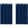 Image de vidaXL Rideaux occultants avec Anneaux 2 pc Bleu foncé 175 x 140 cm