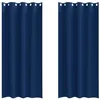 Image de vidaXL Rideaux occultants avec Anneaux 2 pcs Bleu foncé 245 x 140 cm, Rideaux Modernes pour Le Salon, occultants, draps légers, en Polyester, pour Plus d'intimité