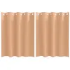 Image de vidaXL Rideaux occultants avec Anneaux 2 pcs Marron Clair 140 x 140 cm, Rideaux Modernes pour Le Salon, occultants, draps légers, en Polyester, pour Plus d'intimité