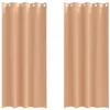 Image de vidaXL Rideaux occultants avec Anneaux 2 pcs Marron Clair 225 x 140 cm, Rideaux Modernes pour Le Salon, occultants, draps légers, en Polyester, pour Plus d'intimité