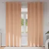 Image de vidaXL Rideaux occultants avec anneaux 2 pcs Marron Clair 225 x 140 cm