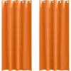 Image de vidaXL Rideaux occultants avec Anneaux 2 pcs Orange Vif 260 x 140 cm, Rideaux Modernes pour Le Salon, occultants, draps légers, en Polyester, pour Plus d'intimité