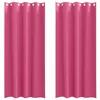 Image de vidaXL Rideaux occultants avec Anneaux 2 pcs Rose Vif 225 x 140 cm, Rideaux Modernes pour Le Salon, occultants, draps légers, en Polyester, pour Plus d'intimité