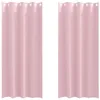 Image de vidaXL Rideaux occultants avec Anneaux 2 pcs Rose bébé 245 x 140 cm, Rideaux Modernes pour Le Salon, occultants, draps légers, en Polyester, pour Plus d'intimité