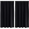 Image de vidaXL Rideaux occultants avec Anneaux 2 pcs Noir 140 x 140 cm, Rideaux Modernes pour Le Salon, occultants, draps légers, en Polyester, pour Plus d'intimité