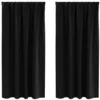 Image de vidaXL Rideaux occultants avec Anneaux 2 pcs Noir 175 x 140 cm, Rideaux Modernes pour Le Salon, occultants, draps légers, en Polyester, pour Plus d'intimité