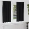Image de vidaXL Rideaux occultants avec anneaux 2 pcs Noir 175 x 140 cm