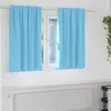 Image de vidaXL Rideaux occultants avec anneaux 2 pcs Bleu clair 140 x 140 cm