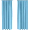Image de vidaXL Rideaux occultants avec Anneaux 2 pcs Bleu Clair 245 x 140 cm, Rideaux Modernes pour Le Salon, occultants, draps légers, en Polyester, pour Plus d'intimité