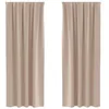 Image de vidaXL Rideaux occultants avec Anneaux 2 pcs Taupe 225 x 140 cm, Rideaux Modernes pour Le Salon, occultants, draps légers, en Polyester, pour Plus d'intimité