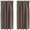Image de vidaXL Rideaux occultants avec Anneaux 2 pcs Marron foncé 175 x 140 cm, Rideaux Modernes pour Le Salon, occultants, draps légers, en Polyester, pour Plus d'intimité