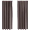 Image de vidaXL Rideaux occultants avec Anneaux 2 pcs Marron foncé 225 x 140 cm, Rideaux Modernes pour Le Salon, occultants, draps légers, en Polyester, pour Plus d'intimité