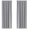 Image de vidaXL Rideaux occultants avec Anneaux 2 pcs Gris Clair 245 x 140 cm, Rideaux Modernes pour Le Salon, occultants, draps légers, en Polyester, pour Plus d'intimité