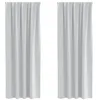 Image de vidaXL Rideaux occultants avec Anneaux 2 pcs Gris pâle 245 x 140 cm, Rideaux Modernes pour Le Salon, occultants, draps légers, en Polyester, pour Plus d'intimité
