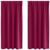 Image de vidaXL Rideaux occultants avec Anneaux 2 pcs Bordeaux 175 x 140 cm, Rideaux de Salon, Rideaux occultants Modernes, traitant la lumière, Options manuelles pour Plus d'intimité