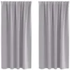 Image de vidaXL Rideaux occultants avec Anneaux 2 pcs Gris métal 175 x 140 cm, Rideaux de Salon, Rideaux occultants Modernes, traitant la lumière, Options manuelles pour Plus d'intimité