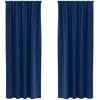 Image de vidaXL Rideaux occultants avec Anneaux 2 pcs Bleu foncé 245 x 140 cm, Rideaux Modernes pour Le Salon, occultants, draps légers, en Polyester, pour Plus d'intimité