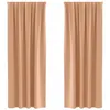 Image de vidaXL Rideaux occultants avec Anneaux 2 pcs Marron Clair 225 x 140 cm, Rideaux Modernes pour Le Salon, occultants, draps légers, en Polyester, pour Plus d'intimité