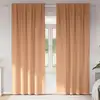 Image de vidaXL Rideaux occultants avec anneaux 2 pcs Marron Clair 260 x 140 cm