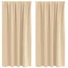 Image de vidaXL Rideaux occultants avec Anneaux 2 pcs Crème 175 x 140 cm, Rideaux de Salon, Rideaux occultants Modernes, traitant la lumière, Options manuelles pour Plus d'intimité