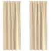 Image de vidaXL Rideaux occultants avec Anneaux 2 pcs Crème 245 x 140 cm, Rideaux Modernes pour Le Salon, occultants, draps légers, en Polyester, pour Plus d'intimité