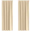 Image de vidaXL Rideaux occultants avec Anneaux 2 pcs Crème 260 x 140 cm, Rideaux Modernes pour Le Salon, occultants, draps légers, en Polyester, pour Plus d'intimité