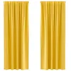 Image de vidaXL Rideaux occultants avec Anneaux 2 pcs Jaune Moutarde, Rideaux de Salon, Rideaux occultants Modernes, traitant la lumière, Options manuelles pour Plus d'intimité