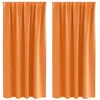 Image de vidaXL Rideaux occultants avec Anneaux 2 pcs Orange 175 x 140 cm, Rideaux Modernes pour Le Salon, occultants, draps légers, en Polyester, pour Plus d'intimité