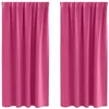 Image de vidaXL Rideaux occultants avec Anneaux 2 pcs Rose Vif 175 x 140 cm, Rideaux Modernes pour Le Salon, occultants, draps légers, en Polyester, pour Plus d'intimité