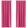 Image de vidaXL Rideaux occultants avec Anneaux 2 pcs Rose Vif 245 x 140 cm, Rideaux Modernes pour Le Salon, occultants, draps légers, en Polyester, pour Plus d'intimité