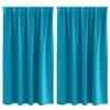 Image de vidaXL Rideaux occultants avec Anneaux 2 pcs Turquoise 140 x 140 cm, Rideaux Modernes pour Le Salon, occultants, draps légers, en Polyester, pour Plus d'intimité
