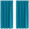 Image de vidaXL Rideaux occultants avec Anneaux 2 pcs Turquoise 175 x 140 cm, Rideaux Modernes pour Le Salon, occultants, draps légers, en Polyester, pour Plus d'intimité