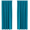 Image de vidaXL Rideaux occultants avec Anneaux 2 pcs Turquoise 260 x 140 cm, Rideaux Modernes pour Le Salon, occultants, draps légers, en Polyester, pour Plus d'intimité
