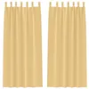 Image de vidaXL Rideaux occultants avec Anneaux 2 pcs Beige 260 x 140 cm, Rideaux Modernes pour Le Salon, occultants, draps légers, en Polyester, pour Plus d'intimité