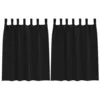 Image de vidaXL Rideaux occultants avec Anneaux 2 pcs Noir 140 x 140 cm, Rideaux Modernes pour Le Salon, occultants, draps légers, en Polyester, pour Plus d'intimité